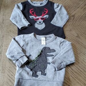 12 month boys sweaters dino and reindeer.